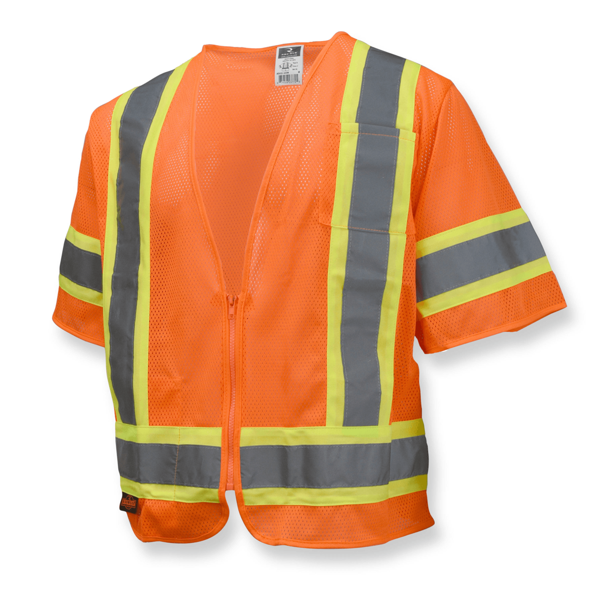 Radians Economy Type R Class 3 Mesh Safety Vest w/ Two-Tone Trim, Orange, Size S